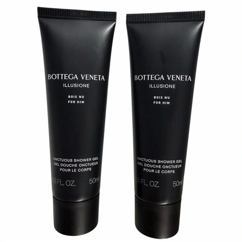 {Set of 2} BOTTEGA VENETA Illusione Bois Nu For Him Shower Gel 1.6 oz (50mL) x 2